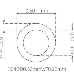 外径 0.50 mm / 内径 0.10 mm · 304 不锈钢毛细管