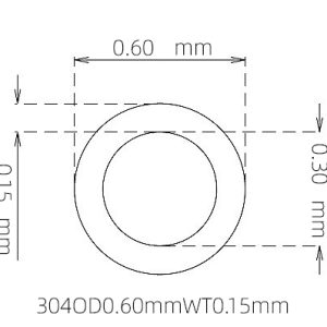 外径 0.60 mm / 内径 0.30 mm · 304 不锈钢毛细管