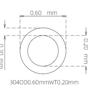 外径 0.60 mm / 内径 0.20 mm · 304 不锈钢毛细管