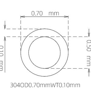外径 0.70 mm / 内径 0.50 mm · 304 不锈钢毛细管