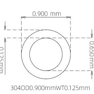 外径 0.900 mm / 内径 0.650 mm · 304 不锈钢毛细管