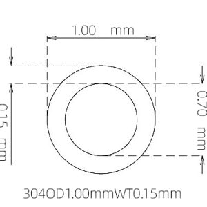 外径 1.00 mm / 内径 0.70 mm · 304 不锈钢毛细管