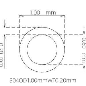 外径 1.00 mm / 内径 0.60 mm · 304 不锈钢毛细管