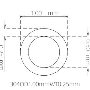 外径 1.00 mm / 内径 0.50 mm · 304 不锈钢毛细管