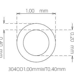 外径 1.00 mm / 内径 0.20 mm · 304 不锈钢毛细管