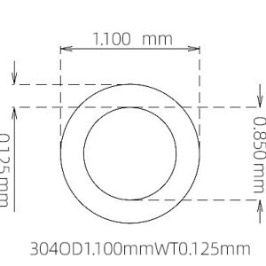外径 1.100 mm / 内径 0.850 mm · 304 不锈钢毛细管