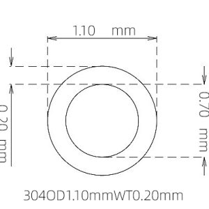 外径 1.10 mm / 内径 0.70 mm · 304 不锈钢毛细管