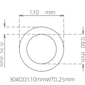 外径 1.10 mm / 内径 0.60 mm · 304 不锈钢毛细管