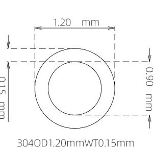 外径 1.20 mm / 内径 0.90 mm · 304 不锈钢毛细管