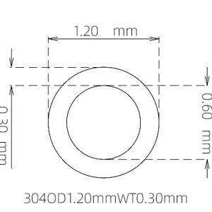 外径 1.20 mm / 内径 0.60 mm · 304 不锈钢毛细管