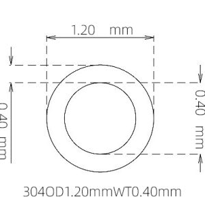 外径 1.20 mm / 内径 0.40 mm · 304 不锈钢毛细管