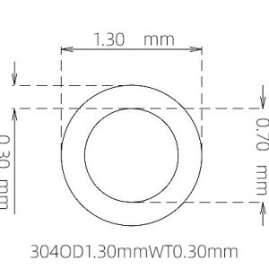 外径 1.30 mm / 内径 0.70 mm · 304 不锈钢毛细管