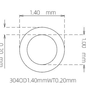 外径 1.40 mm / 内径 1.00 mm · 304 不锈钢毛细管