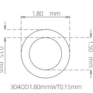 外径 1.80 mm / 内径 1.50 mm · 304 不锈钢毛细管