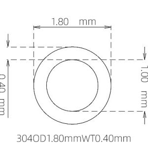 外径 1.80 mm / 内径 1.00 mm · 304 不锈钢毛细管