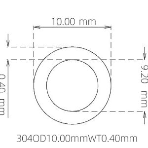 外径 10.00 mm / 内径 9.20 mm · 304 不锈钢毛细管
