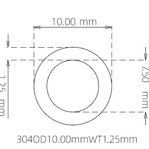 外径 10.00 mm / 内径 7.50 mm · 304 不锈钢毛细管