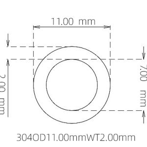 外径 11.00 mm / 内径 7.00 mm · 304 不锈钢毛细管