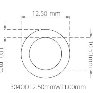 外径 12.50 mm / 内径 10.50 mm · 304 不锈钢毛细管