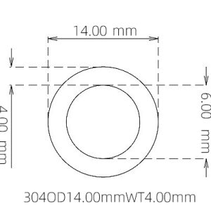 外径 14.00 mm / 内径 6.00 mm · 304 不锈钢毛细管