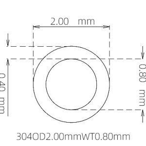 外径 2.00 mm / 内径 0.40 mm · 304 不锈钢毛细管