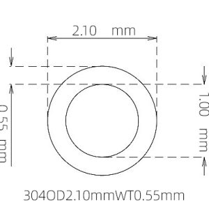 外径 2.10 mm / 内径 1.00 mm · 304 不锈钢毛细管