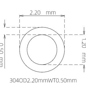 外径 2.20 mm / 内径 1.20 mm · 304 不锈钢毛细管