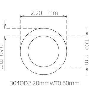 外径 2.20 mm / 内径 1.00 mm · 304 不锈钢毛细管