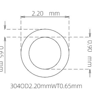 外径 2.20 mm / 内径 0.90 mm · 304 不锈钢毛细管