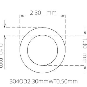 外径 2.30 mm / 内径 1.30 mm · 304 不锈钢毛细管