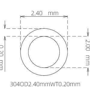 外径 2.40 mm / 内径 2.00 mm · 304 不锈钢毛细管