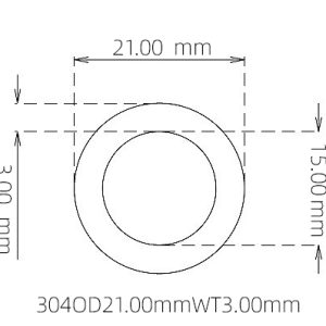 外径 21.00 mm / 内径 15.00 mm · 304 不锈钢毛细管