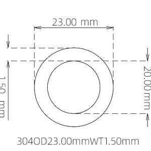 外径 23.00 mm / 内径 20.00 mm · 304 不锈钢毛细管
