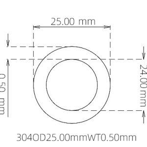 外径 25.00 mm / 内径 24.00 mm · 304 不锈钢毛细管