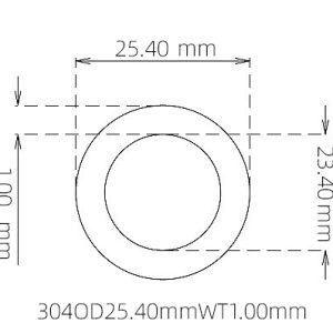外径 25.40 mm / 内径 23.40 mm · 304 不锈钢毛细管