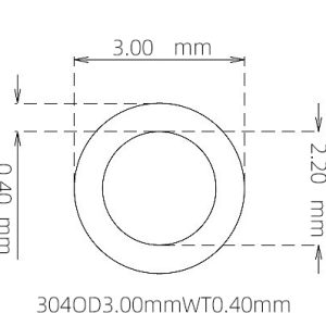 外径 3.00 mm / 内径 2.20 mm · 304 不锈钢毛细管