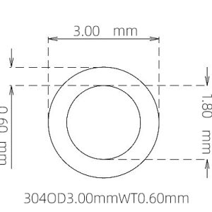 外径 3.00 mm / 内径 1.80 mm · 304 不锈钢毛细管