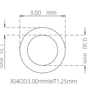 外径 3.00 mm / 内径 0.50 mm · 304 不锈钢毛细管