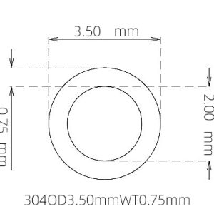 外径 3.50 mm / 内径 2.00 mm · 304 不锈钢毛细管