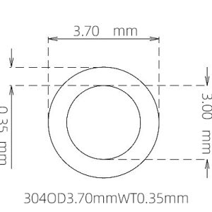 外径 3.70 mm / 内径 3.00 mm · 304 不锈钢毛细管