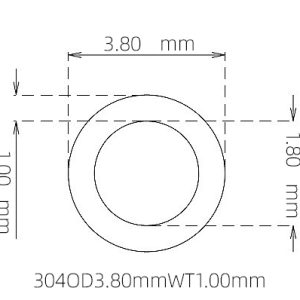 外径 3.80 mm / 内径 1.80 mm · 304 不锈钢毛细管