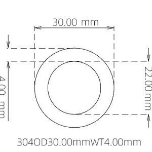 外径 30.00 mm / 内径 22.00 mm · 304 不锈钢毛细管