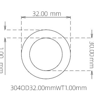 外径 32.00 mm / 内径 30.00 mm · 304 不锈钢毛细管