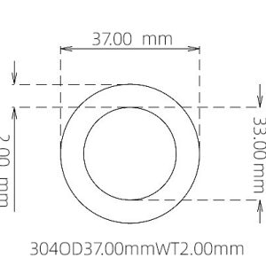 外径 37.00 mm / 内径 33.00 mm · 304 不锈钢毛细管