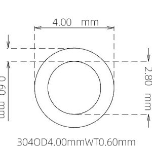 外径 4.00 mm / 内径 2.80 mm · 304 不锈钢毛细管