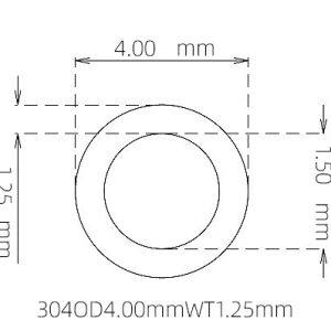 外径 4.00 mm / 内径 1.50 mm · 304 不锈钢毛细管