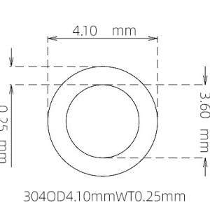 外径 4.10 mm / 内径 3.60 mm · 304 不锈钢毛细管
