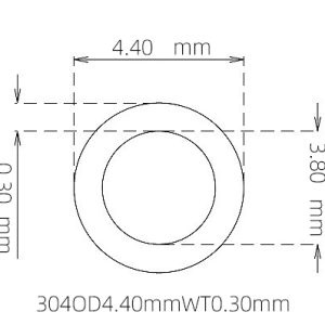 外径 4.40 mm / 内径 3.80 mm · 304 不锈钢毛细管