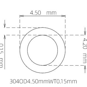 外径 4.50 mm / 内径 4.20 mm · 304 不锈钢毛细管