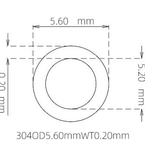 外径 5.60 mm / 内径 5.20 mm · 304 不锈钢毛细管